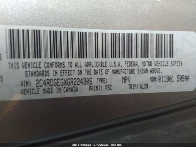 2C4RDGEGXGR224306 Dodge Grand Caravan R/t