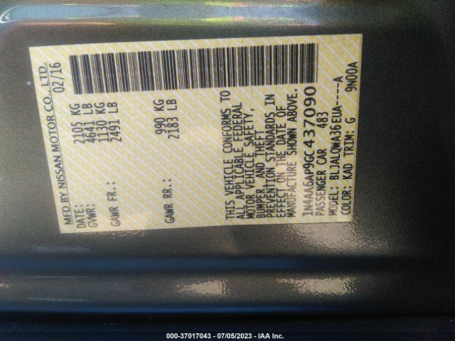 1N4AA6AP9GC437090 Nissan MAXIMA 3.5