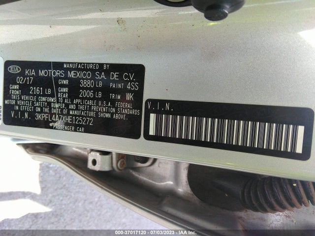 KIA FORTE LX 2017 3KPFL4A7XHE125272 Image 9