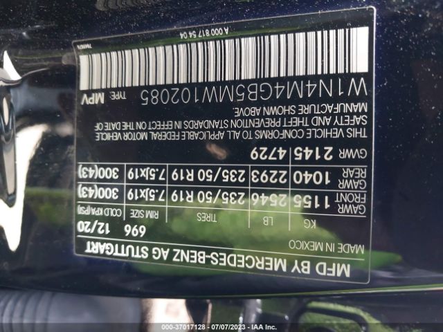 W1N4M4GB5MW102085 Mercedes-Benz Glb Glb 250