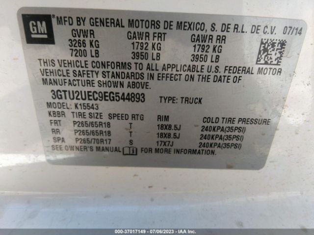 3GTU2UEC9EG544893 GMC Sierra 1500 Sle