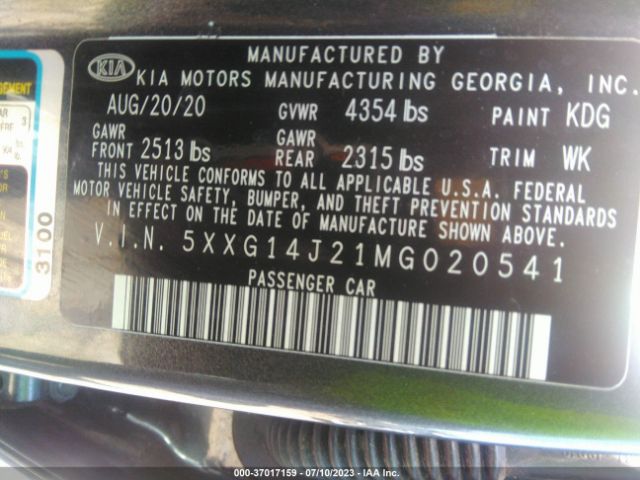 5XXG14J21MG020541 KIA K5 LXS