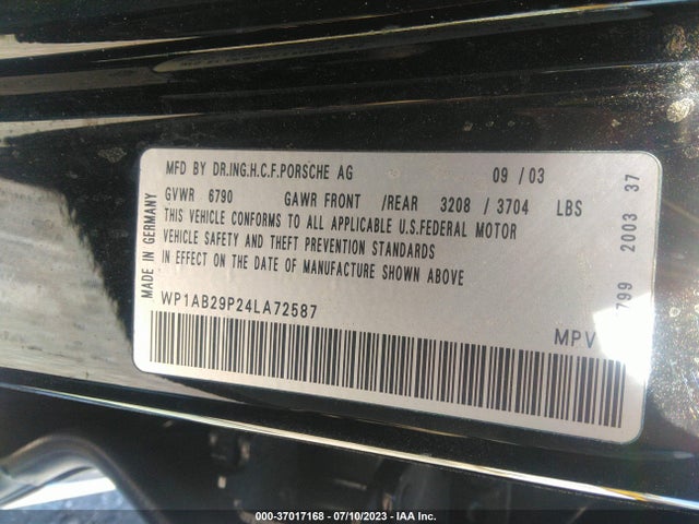 2004 PORSCHE CAYENNE WP1AB29P24LA72587 Photo 8