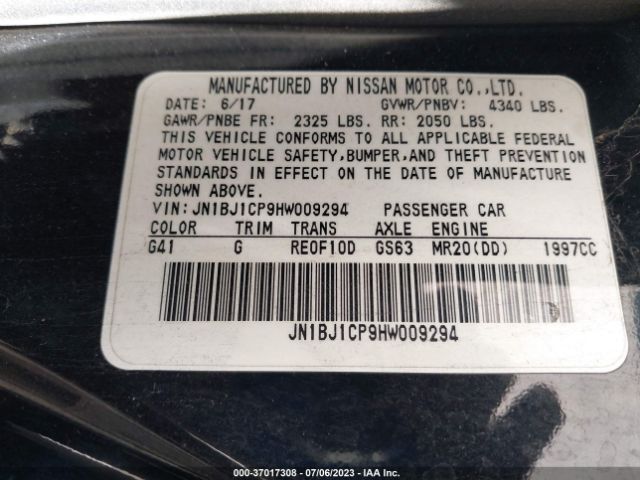JN1BJ1CP9HW009294 Nissan Rogue Sport S