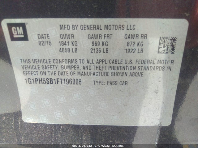 Chevrolet CRUZE ECO 2015 1G1PH5SB1F7196008 Image 15
