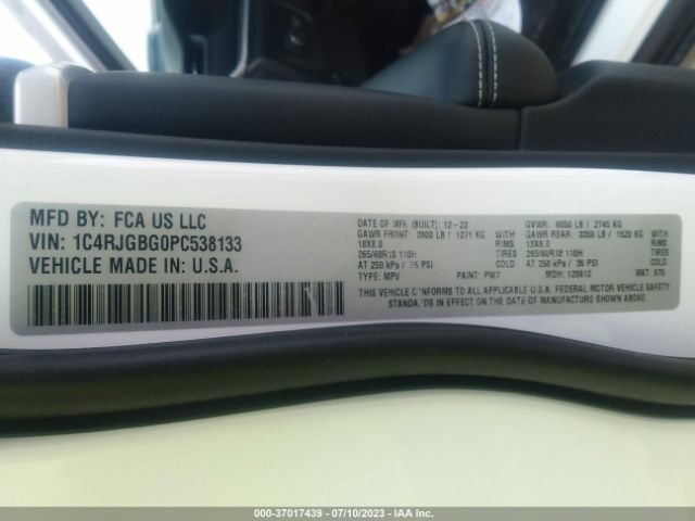 1C4RJGBG0PC538133 Jeep Grand Cherokee Limited