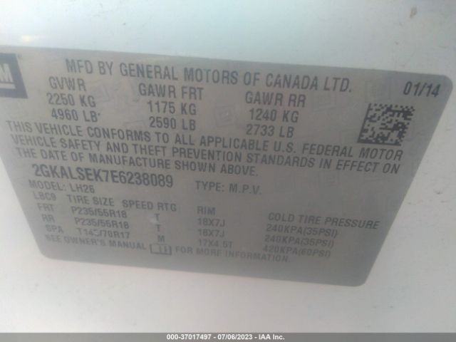 2GKALSEK7E6238089 GMC Terrain Slt