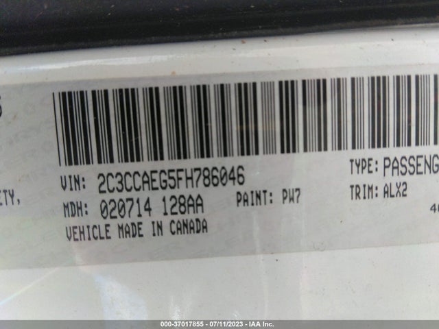 2C3CCAEG5FH786046 Chrysler 300 300c