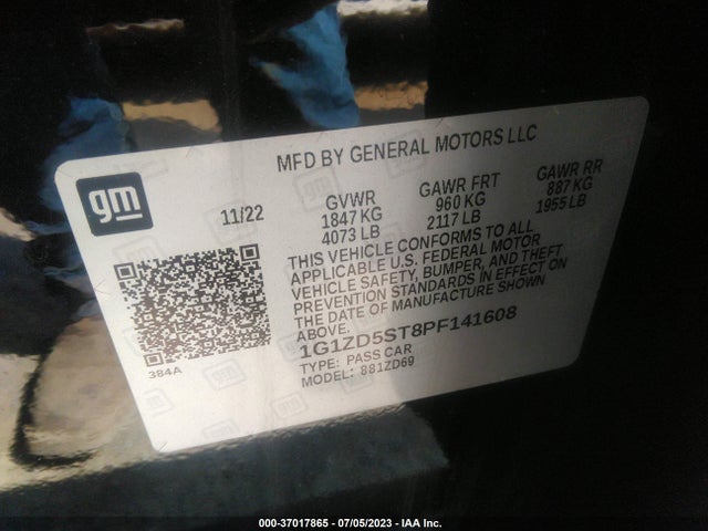 Chevrolet MALIBU LT 2023 1G1ZD5ST8PF141608 Image 9