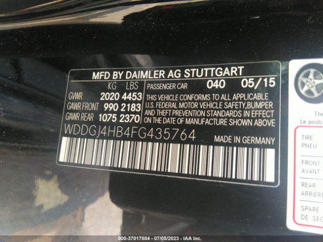 WDDGJ4HB4FG435764 Mercedes-Benz C-class C 250