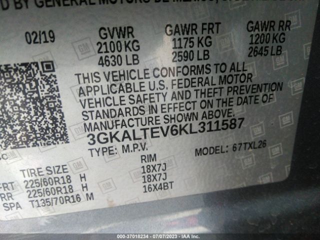 3GKALTEV6KL311587 GMC Terrain Sle