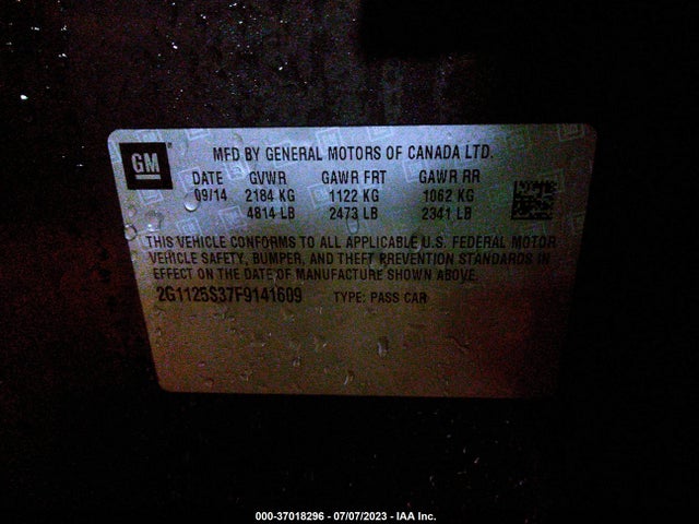 Chevrolet IMPALA LT 2015 2G1125S37F9141609 Image 15