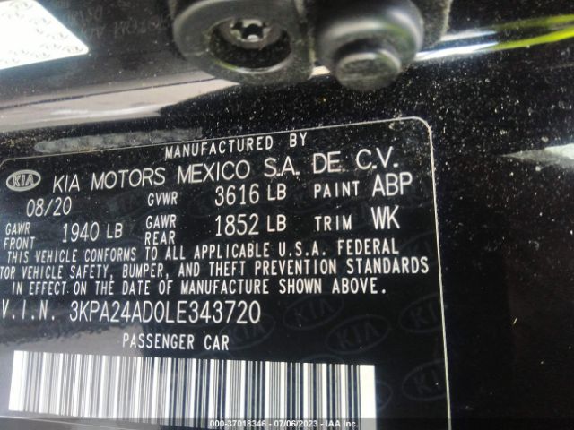 3KPA24AD0LE343720 KIA RIO LX