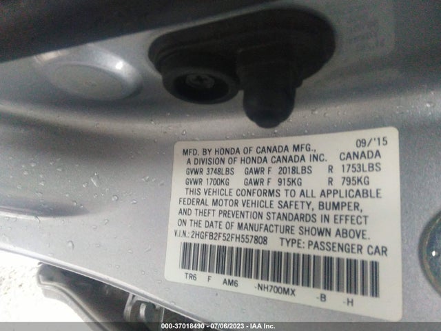 Honda Civic Sedan Lx 2015 2HGFB2F52FH557808 Image 15