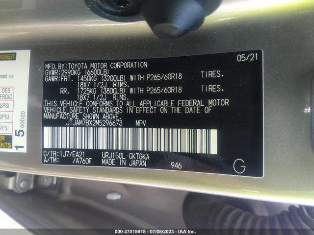 2021 Lexus GX, VIN: JTJAM7BX2M5296673