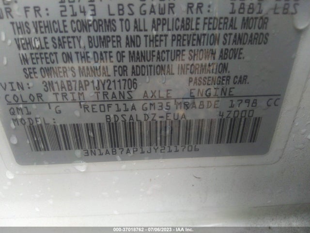 Nissan SENTRA SV 2018 3N1AB7AP1JY211706 Image 15