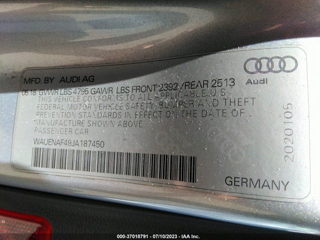 WAUENAF49JA187450 Audi A4 Premium Plus