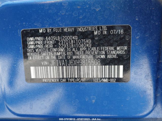 JF1VA1J6XH9815508 Subaru Wrx Limited