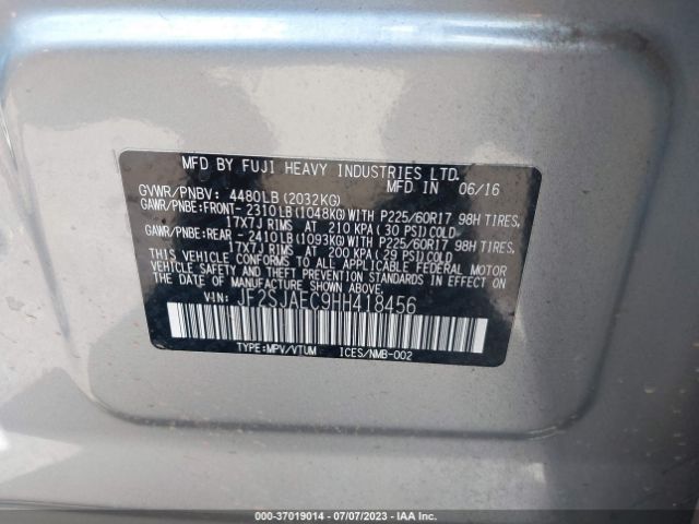 JF2SJAEC9HH418456 Subaru Forester Premium