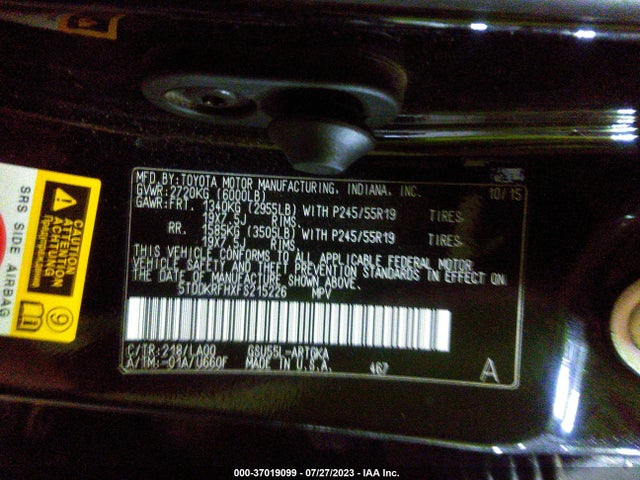 Toyota Highlander Limited 2015 5TDDKRFHXFS215226 Image 16