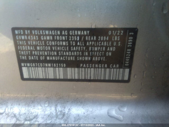 2022 Volkswagen Golf GTI, VIN: WVWG87CD7NW162159