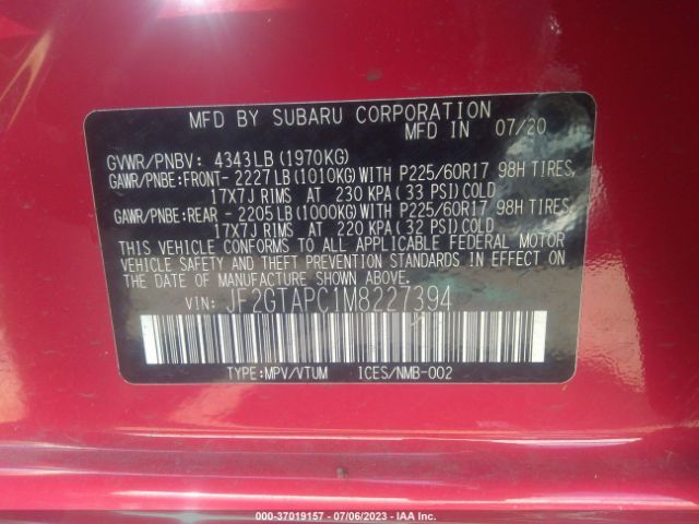 JF2GTAPC1M8227394 Subaru Crosstrek Premium