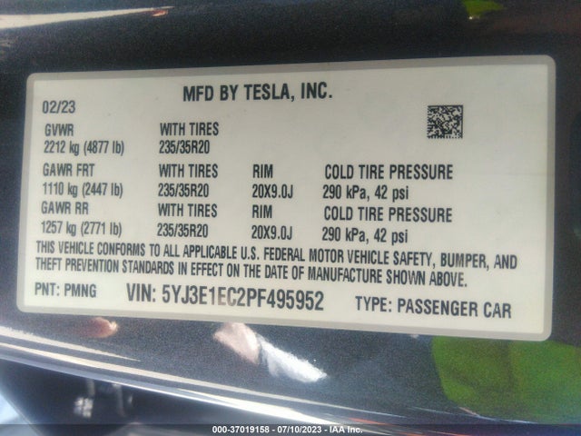 Tesla Model 3 Performance 2023 5YJ3E1EC2PF495952 Image 17