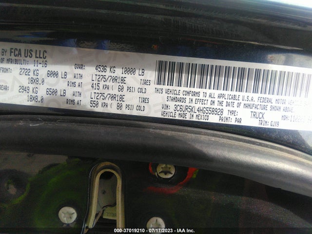 3C6UR5KL4HG558928 RAM 2500 Laramie