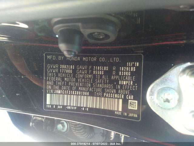 Honda Civic Sedan Ex 2019 JHMFC1F31KX001966 Image 9