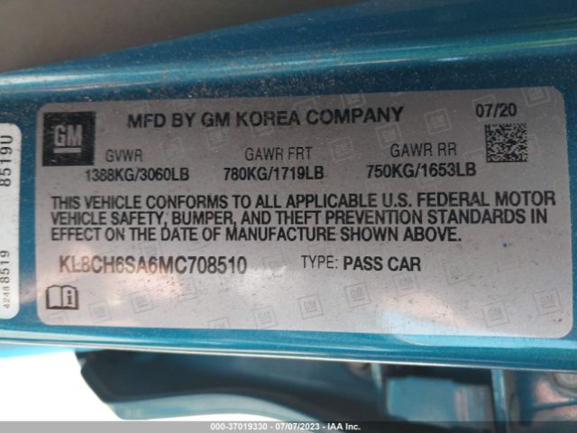 2021 CHEVROLET SPARK KL8CH6SA6MC708510 Photo 8