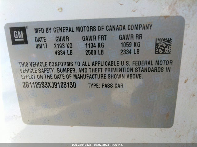 Chevrolet Impala Premier 2018 2G1125S3XJ9108130 Image 15
