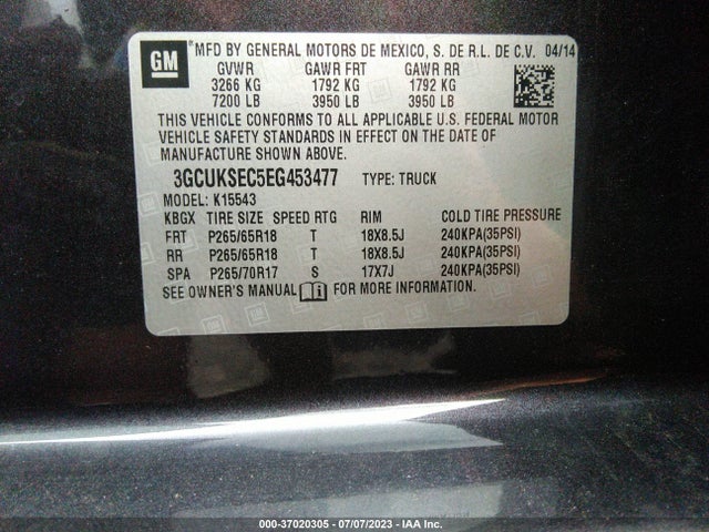 Chevrolet Silverado 1500 Ltz 2014 3GCUKSEC5EG453477 Image 9