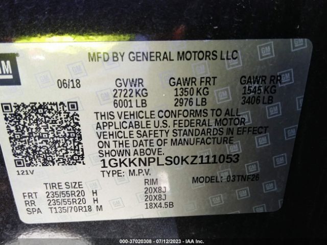 1GKKNPLS0KZ111053 GMC Acadia Denali