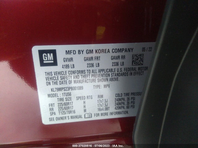 Chevrolet Trailblazer Lt 2023 KL79MPS23PB001089 Image 9