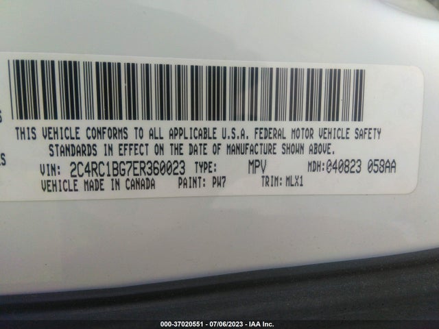 2C4RC1BG7ER360023 Chrysler Town & Country Touring