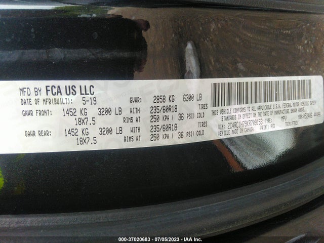 2019 Chrysler Pacifica Hybrid, VIN: 2C4RC1H79KR709153