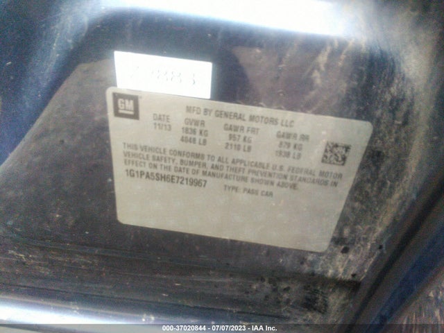 Chevrolet CRUZE LS 2014 1G1PA5SH6E7219967 Image 16