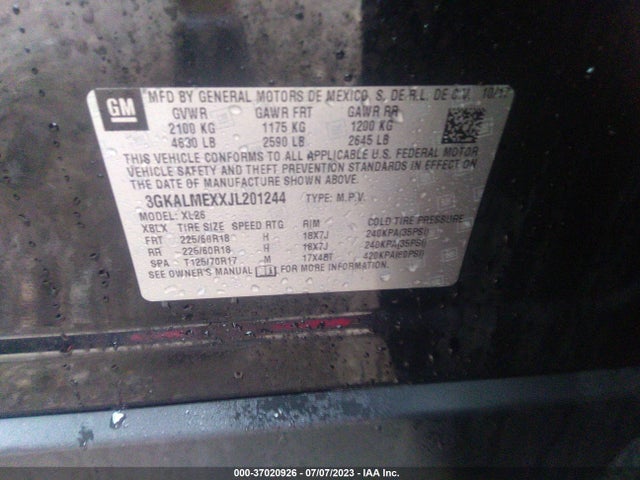 3GKALMEXXJL201244 GMC Terrain Sle