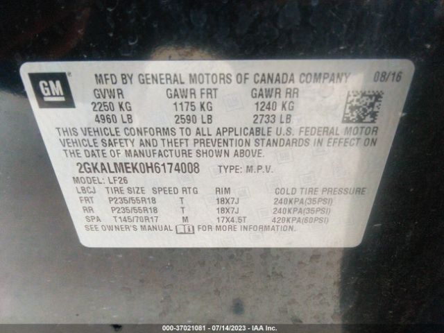 2GKALMEK0H6174008 GMC Terrain Sle