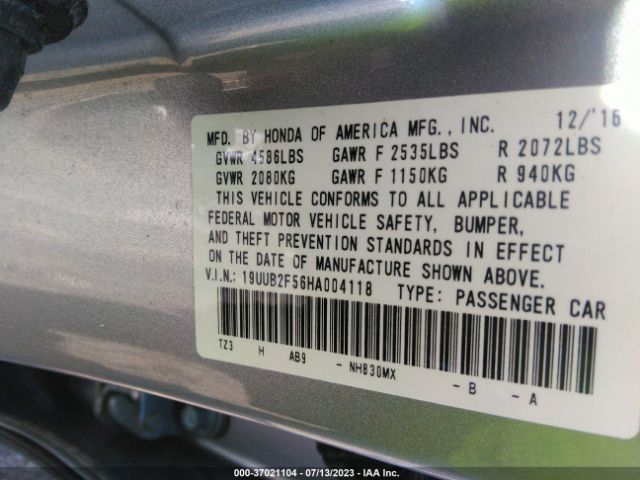 19UUB2F56HA004118 Acura Tlx V6 W/technology Pkg