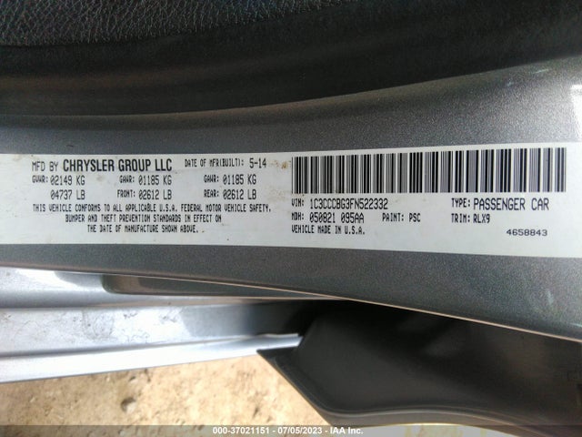 1C3CCCBG3FN522332 Chrysler 200 S