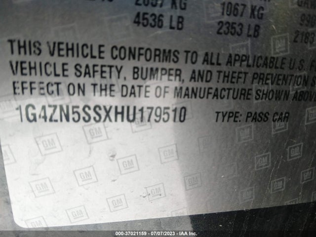 1G4ZN5SSXHU179510 Buick Lacrosse Preferred
