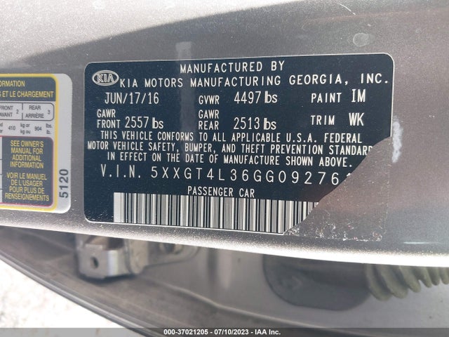 KIA Optima Lx 2016 5XXGT4L36GG092761 Image 11