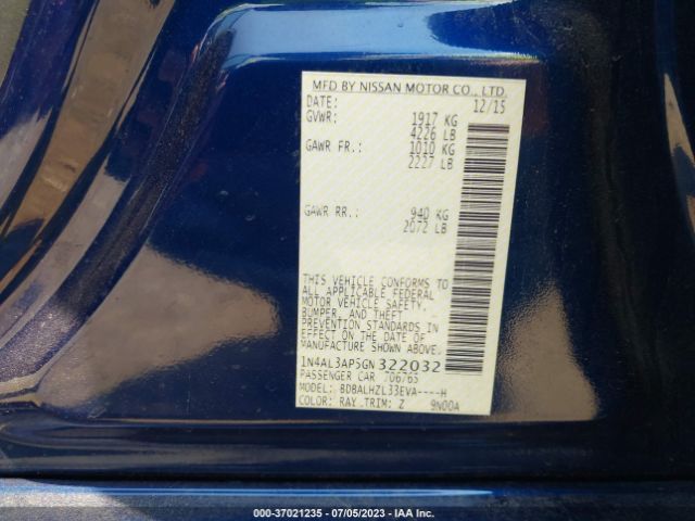 1N4AL3AP5GN322032 Nissan Altima 2.5 Sr