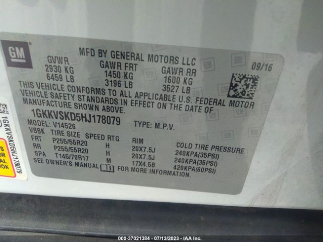 1GKKVSKD5HJ178079 GMC Acadia Limited Limited