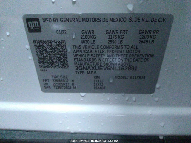 Chevrolet EQUINOX LT 2022 3GNAXUEV6NL162891 Image 9