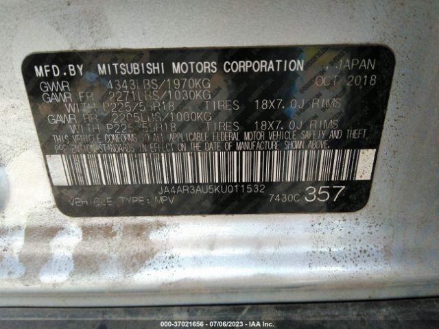 JA4AR3AU5KU011532 Mitsubishi Outlander Sport 2.0
