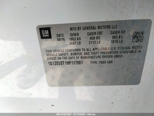 Chevrolet MALIBU LT 2017 1G1ZE5ST1HF117861 Image 15