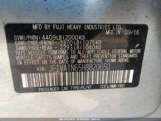 JF1VA1N65H8820650 Subaru Wrx Limited