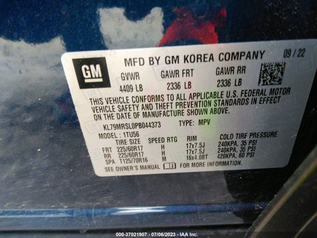 Chevrolet Trailblazer Lt 2023 KL79MRSL0PB044373 Image 9